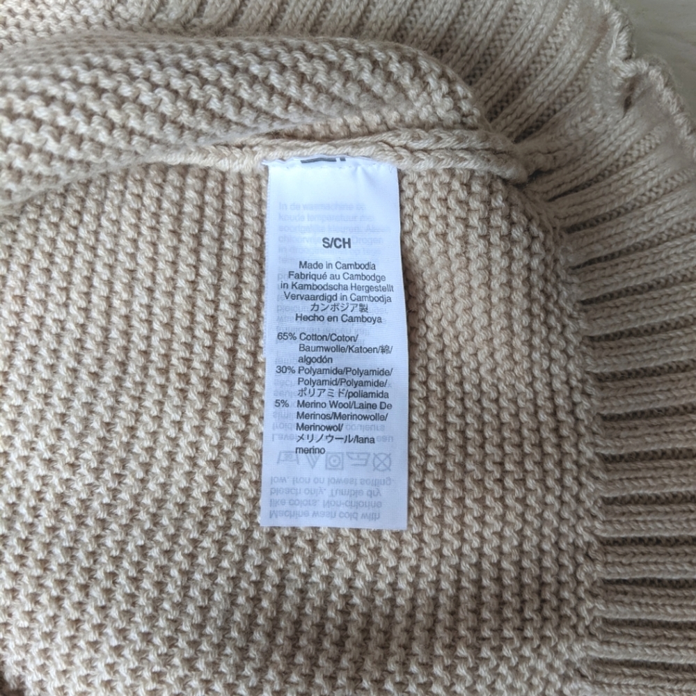 NWT J. Crew Factory Classic Turtleneck Sweater Long Sleeve Oatmeal / Size Small - Picture 5 of 6
